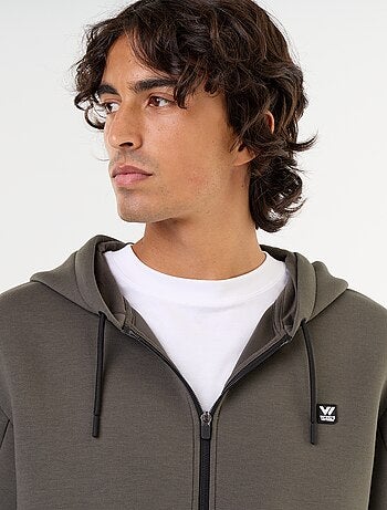 Felpa con cappuccio effetto neoprene