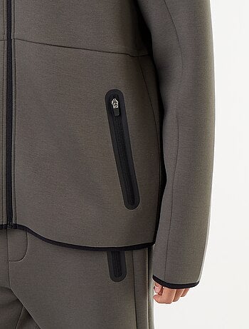 Felpa con cappuccio effetto neoprene