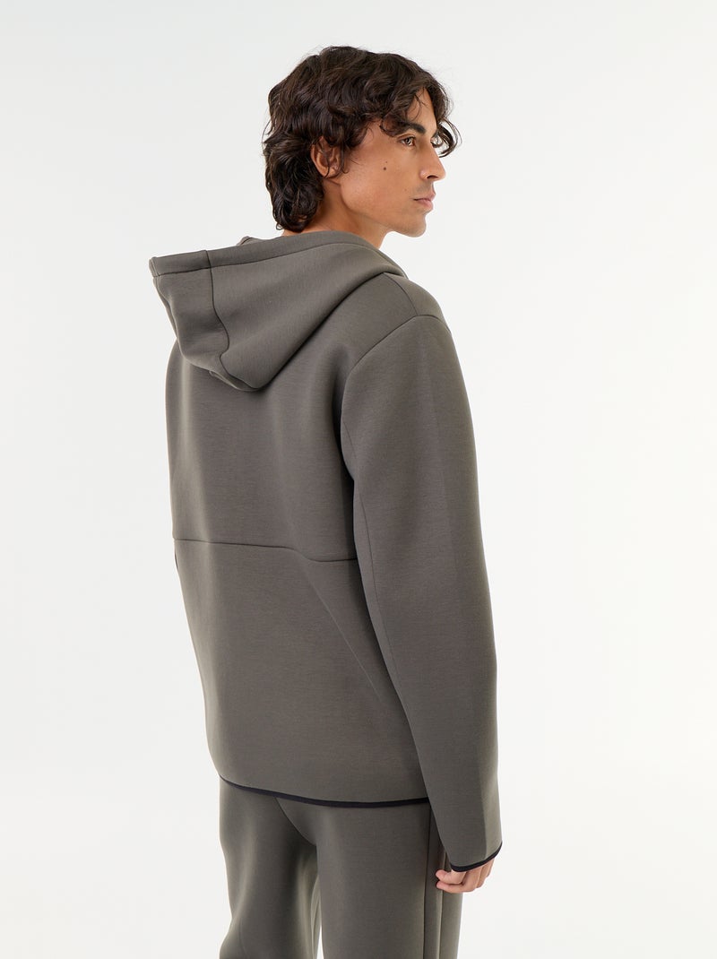 Felpa con cappuccio effetto neoprene Kaki - Kiabi