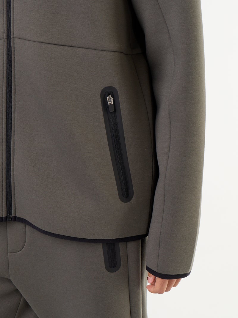Felpa con cappuccio effetto neoprene Kaki - Kiabi