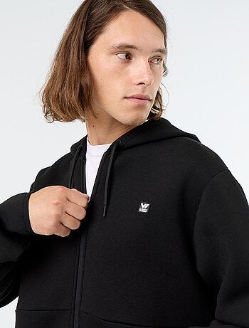 Felpa con cappuccio effetto neoprene