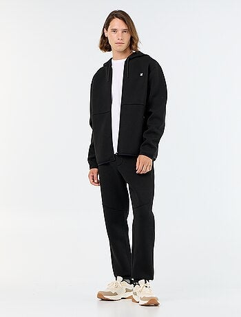 Felpa con cappuccio effetto neoprene