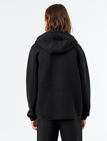 Felpa con cappuccio effetto neoprene