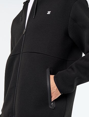 Felpa con cappuccio effetto neoprene