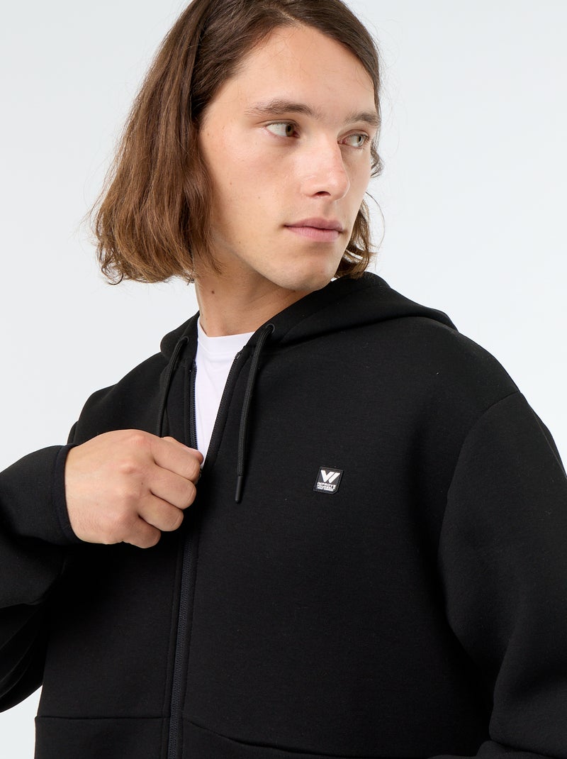 Felpa con cappuccio effetto neoprene Nero - Kiabi