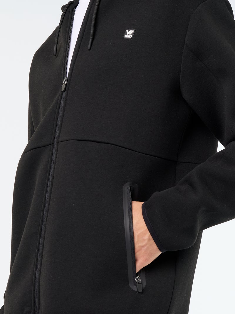Felpa con cappuccio effetto neoprene Nero - Kiabi