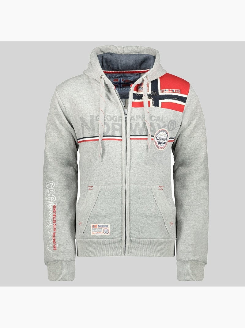 Felpa con cappuccio faponie – geographical norway Grigio chiaro - Kiabi