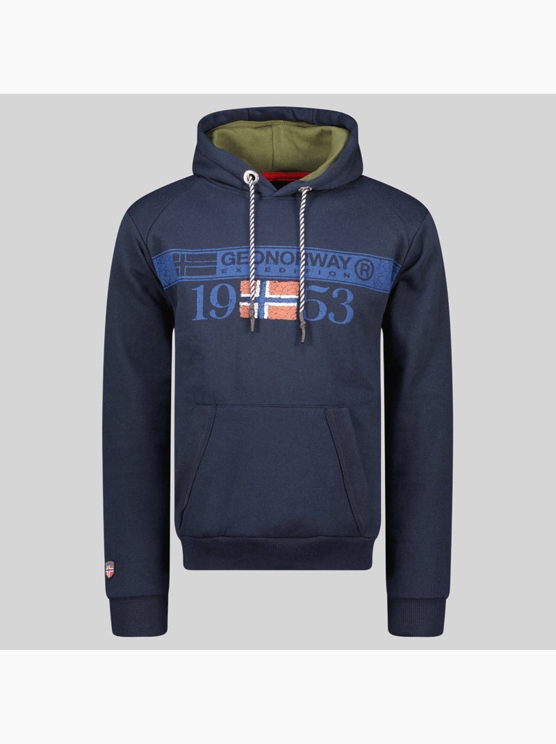Felpa con cappuccio fastlife – geographical norway Blu marino - Kiabi