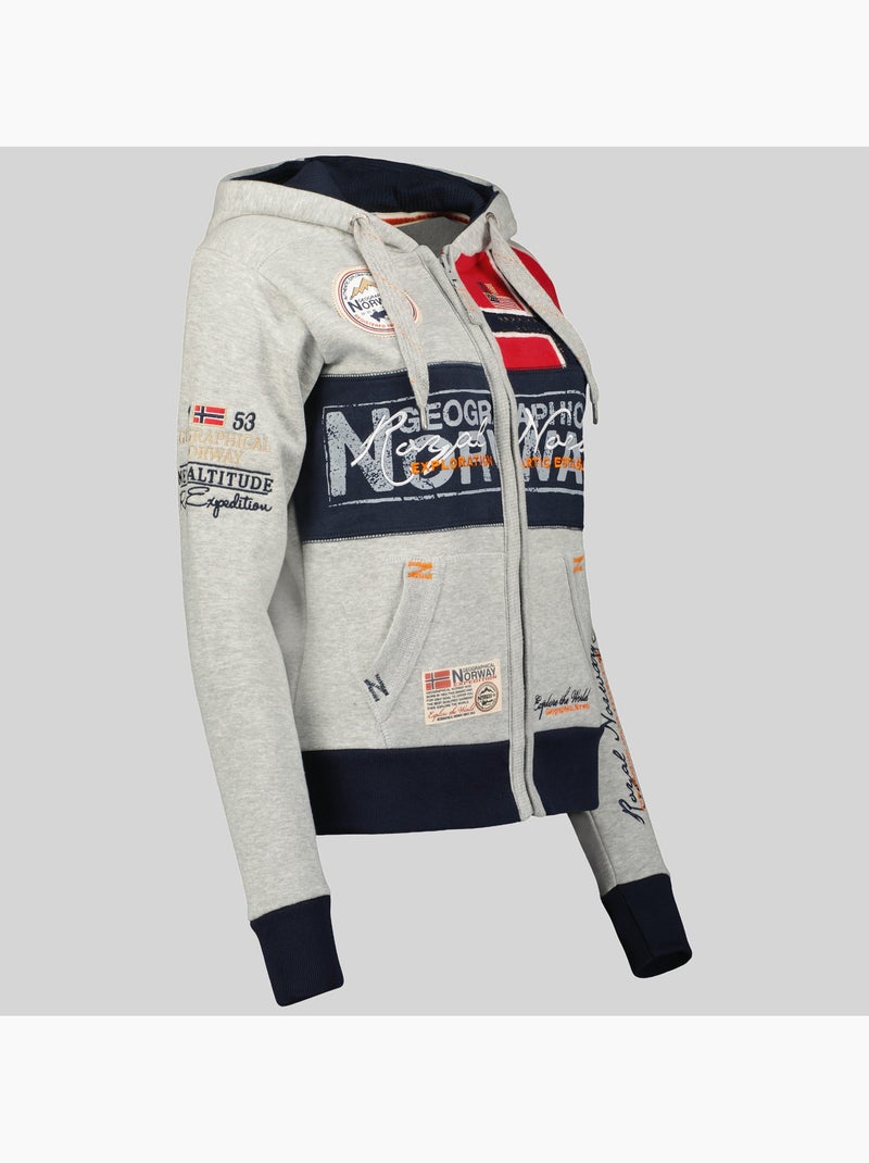 Felpa con cappuccio flyer – geographical norway Grigio chiaro - Kiabi