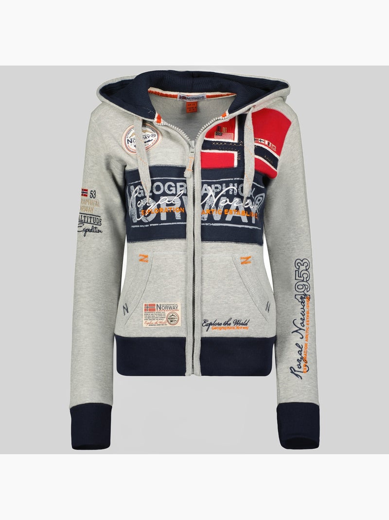 Felpa con cappuccio flyer – geographical norway Grigio chiaro - Kiabi