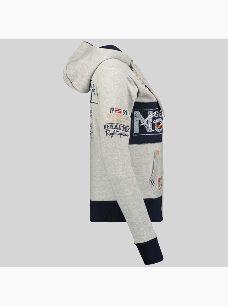 Felpa con cappuccio flyer – geographical norway Grigio chiaro - Kiabi