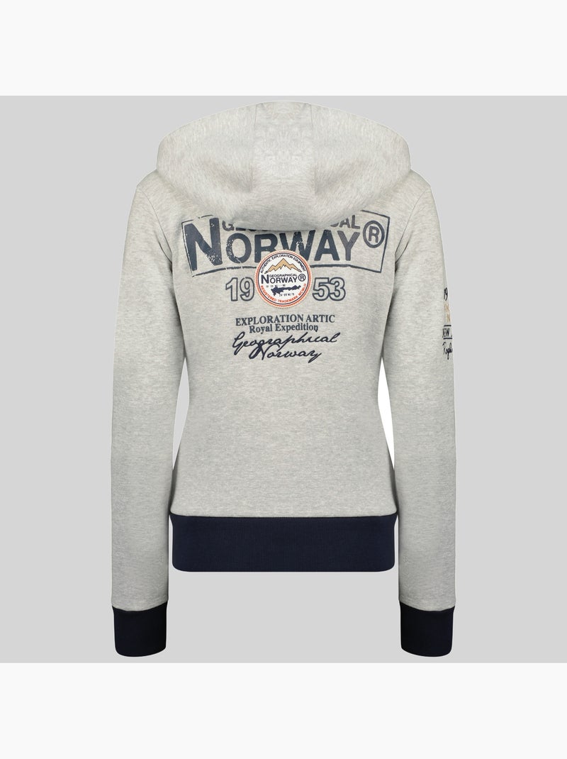 Felpa con cappuccio flyer – geographical norway Grigio chiaro - Kiabi