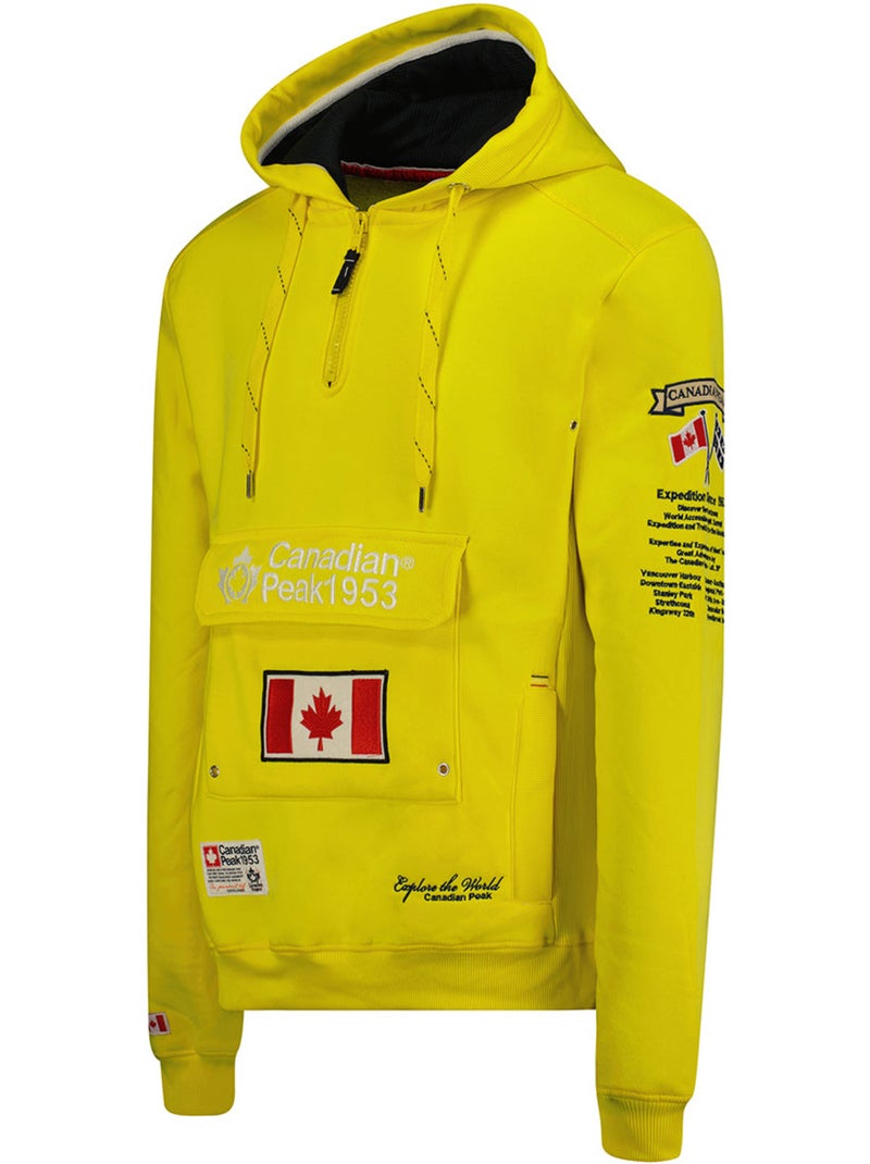 Felpa con cappuccio foderato galapagos – canadian peak Giallo fluo - Kiabi