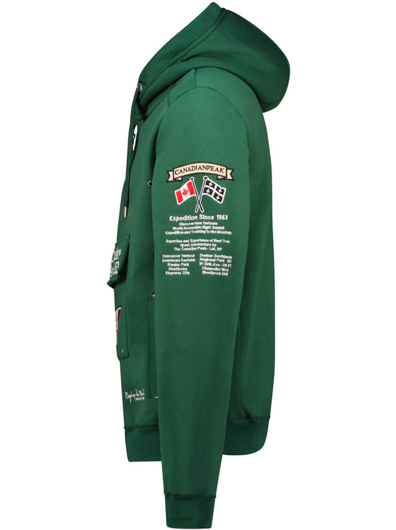 Felpa con cappuccio foderato galapagos – canadian peak Verde abete - Kiabi