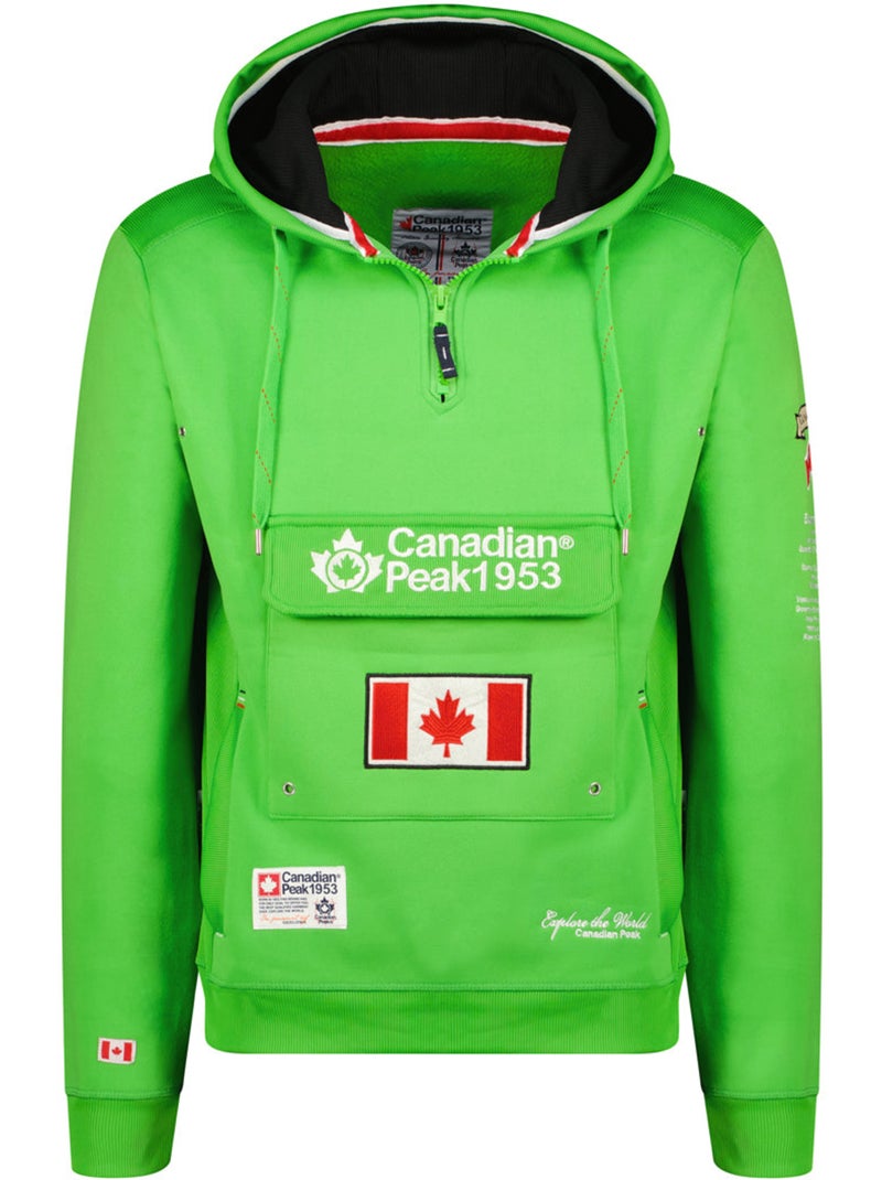 Felpa con cappuccio foderato galapagos – canadian peak Verde fluo - Kiabi