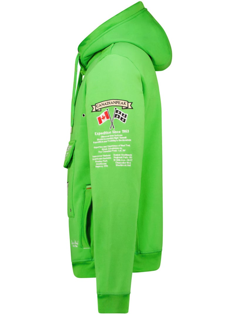 Felpa con cappuccio foderato galapagos – canadian peak Verde fluo - Kiabi