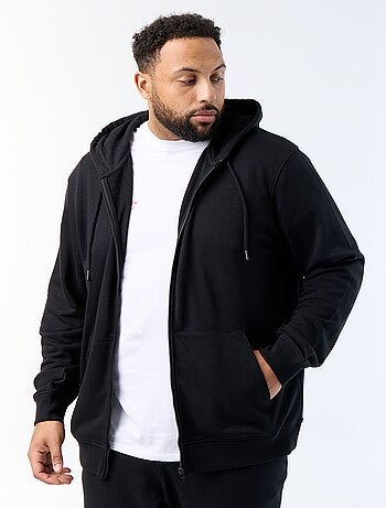 Felpa con cappuccio full zip tinta unita