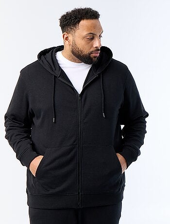 Felpa con cappuccio full zip tinta unita