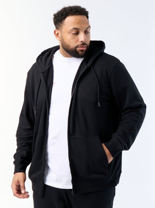 Felpa con cappuccio full zip tinta unita - Kiabi Felpa con cappuccio full zip tinta unita - Kiabi