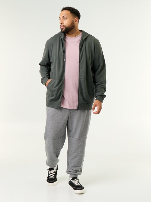 Felpa con cappuccio full zip tinta unita - Kiabi Felpa con cappuccio full zip tinta unita - Kiabi