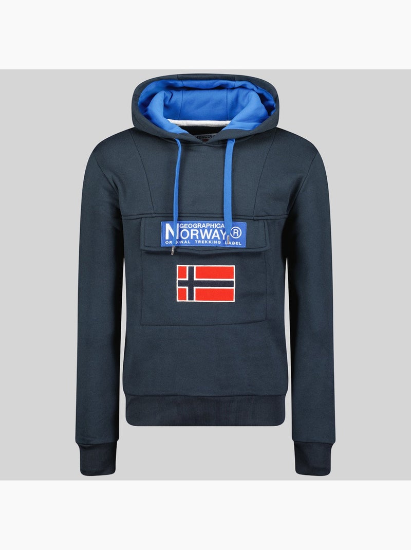 Felpa con cappuccio gadrien – geographical norway Blu marino - Kiabi