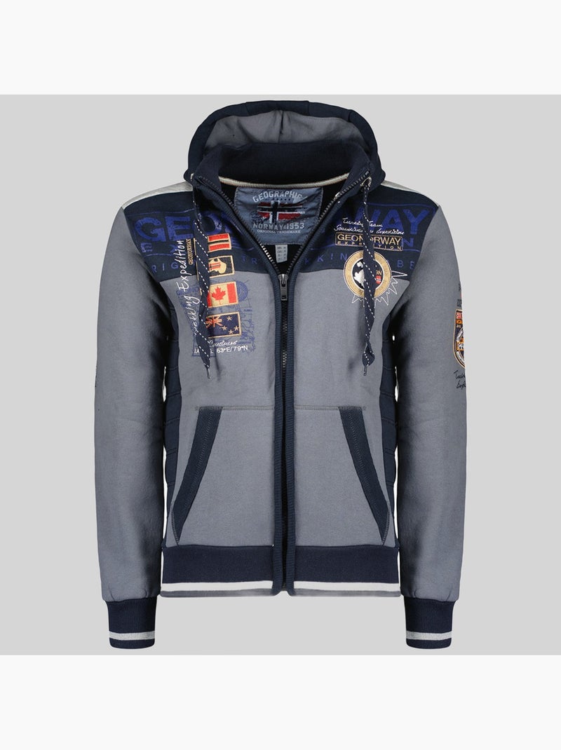Felpa con cappuccio geday – geographical norway Grigio scuro - Kiabi
