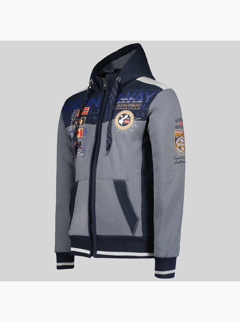 Felpa con cappuccio geday – geographical norway Grigio scuro - Kiabi