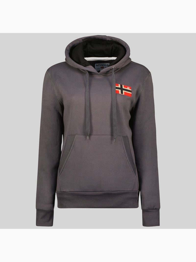 Felpa con cappuccio genifer – geographical norway Grigio scuro - Kiabi