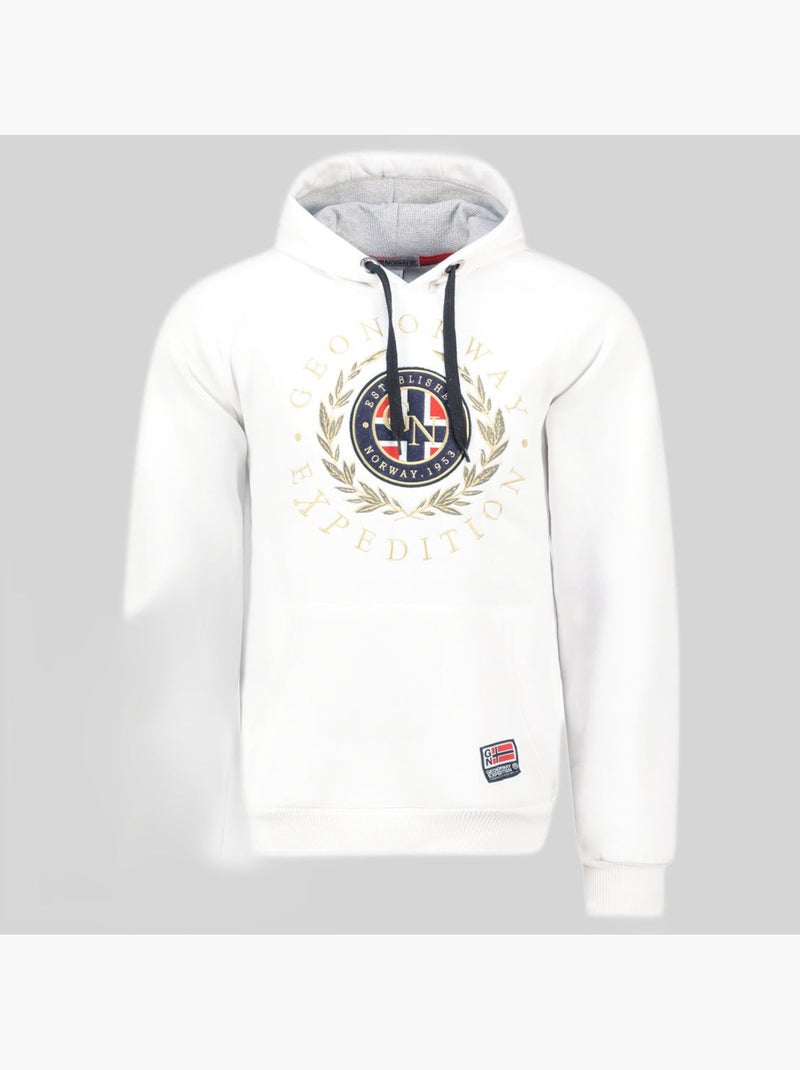 Felpa con cappuccio giger – geographical norway Bianco - Kiabi