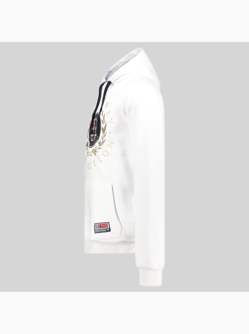 Felpa con cappuccio giger – geographical norway Bianco - Kiabi