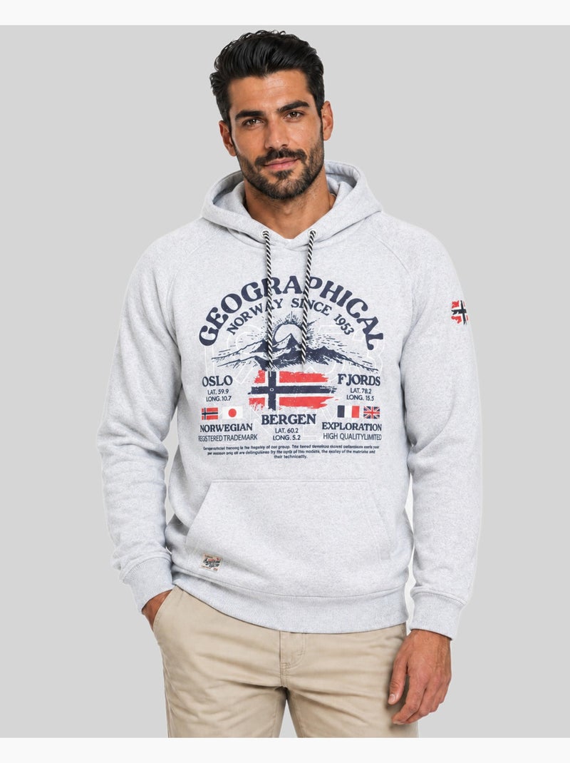 Felpa con cappuccio gommy – geographical norway Grigio chiaro - Kiabi