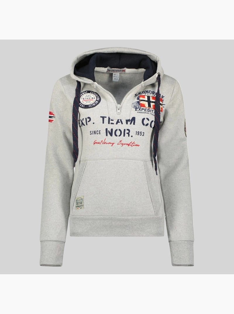 Felpa con cappuccio goptaine – geographical norway Grigio chiaro - Kiabi
