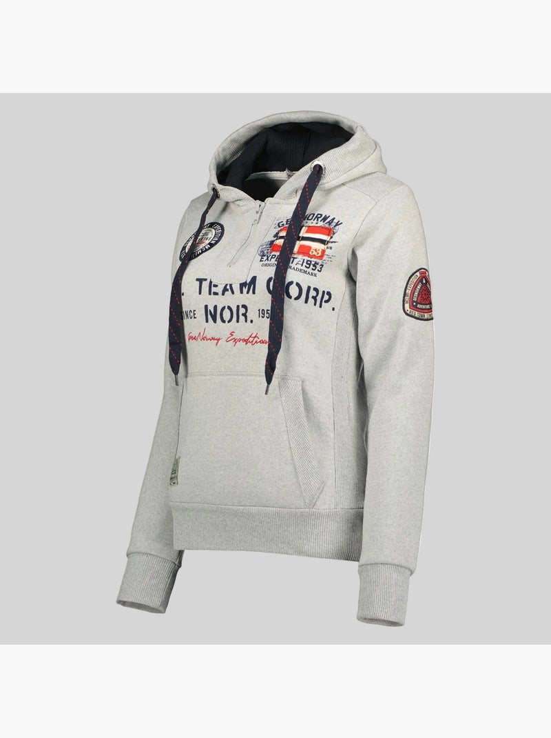 Felpa con cappuccio goptaine – geographical norway Grigio chiaro - Kiabi