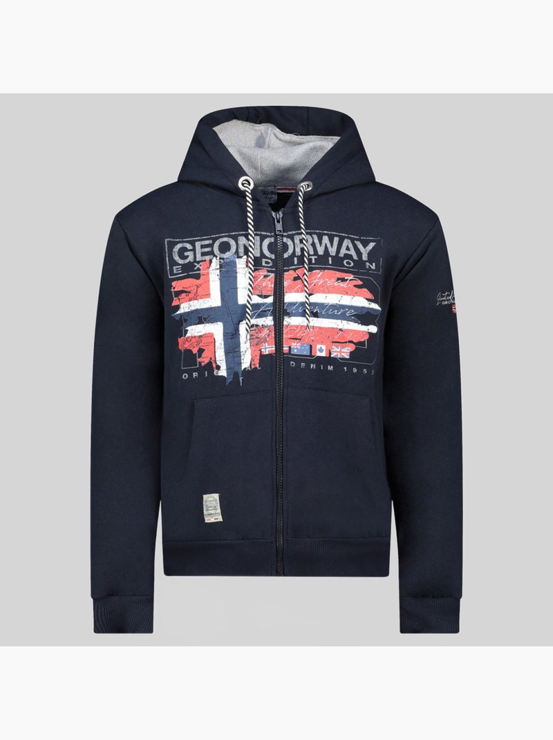 Felpa con cappuccio grusty – geographical norway Blu marino - Kiabi