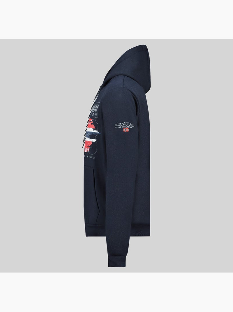 Felpa con cappuccio grusty – geographical norway Blu marino - Kiabi