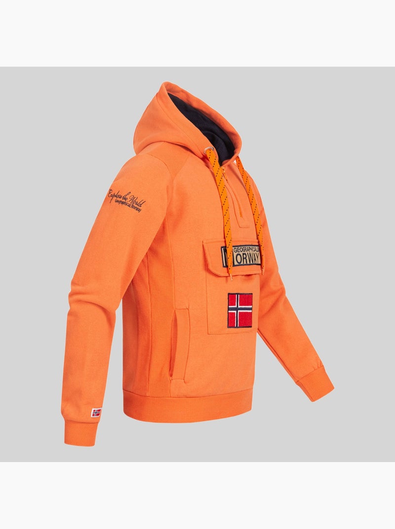 Felpa con cappuccio gymclass fluo – geographical norway Arancione fluo - Kiabi