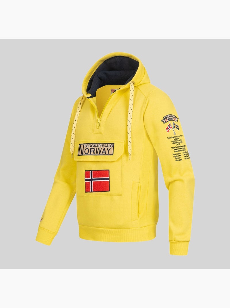Felpa con cappuccio gymclass fluo – geographical norway Giallo fluo - Kiabi