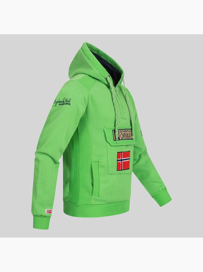 Felpa con cappuccio gymclass fluo – geographical norway Verde fluo - Kiabi