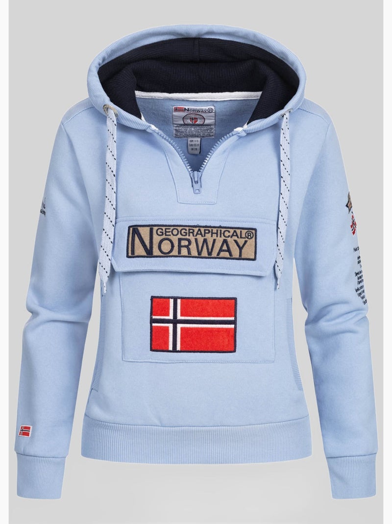 Felpa con cappuccio gymclass – geographical norway Blu cielo - Kiabi