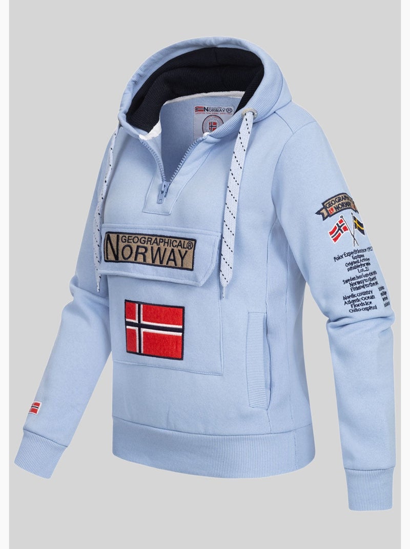 Felpa con cappuccio gymclass – geographical norway Blu cielo - Kiabi