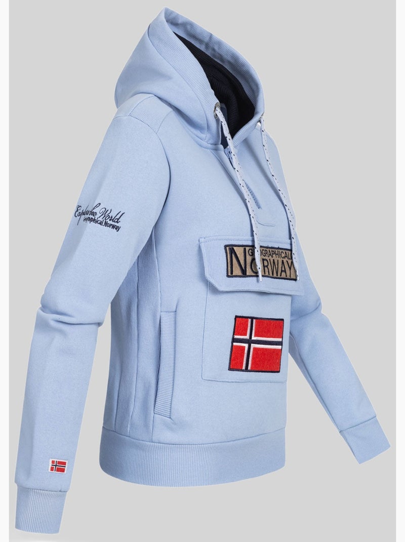 Felpa con cappuccio gymclass – geographical norway Blu cielo - Kiabi