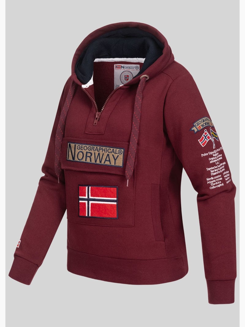 Felpa con cappuccio gymclass – geographical norway Bordeaux - Kiabi