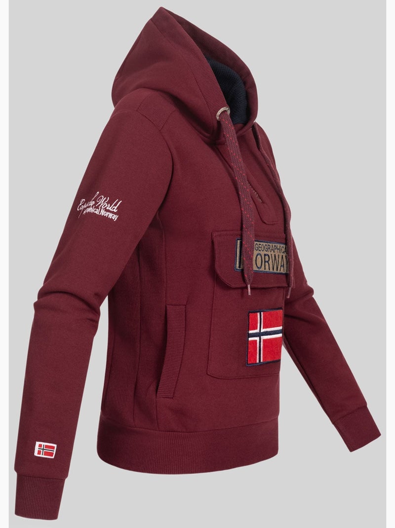 Felpa con cappuccio gymclass – geographical norway Bordeaux - Kiabi