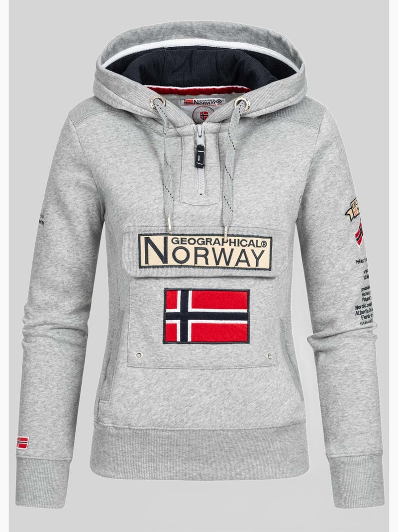 Felpa con cappuccio gymclass – geographical norway Grigio chiaro - Kiabi