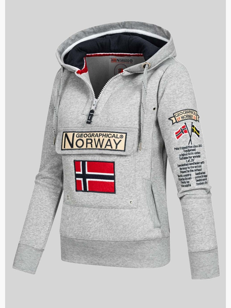 Felpa con cappuccio gymclass – geographical norway Grigio chiaro - Kiabi