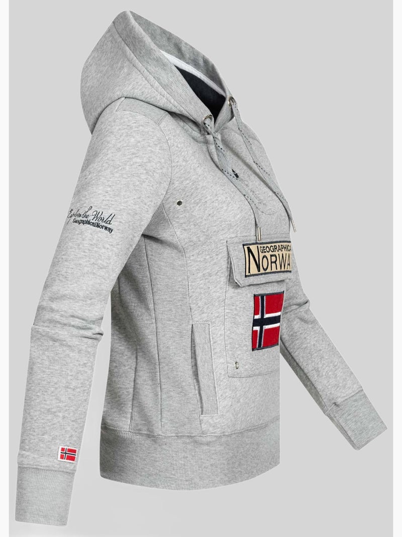Felpa con cappuccio gymclass – geographical norway Grigio chiaro - Kiabi