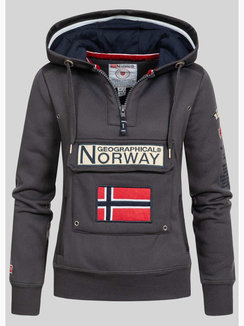 Felpa con cappuccio gymclass – geographical norway Grigio scuro - Kiabi