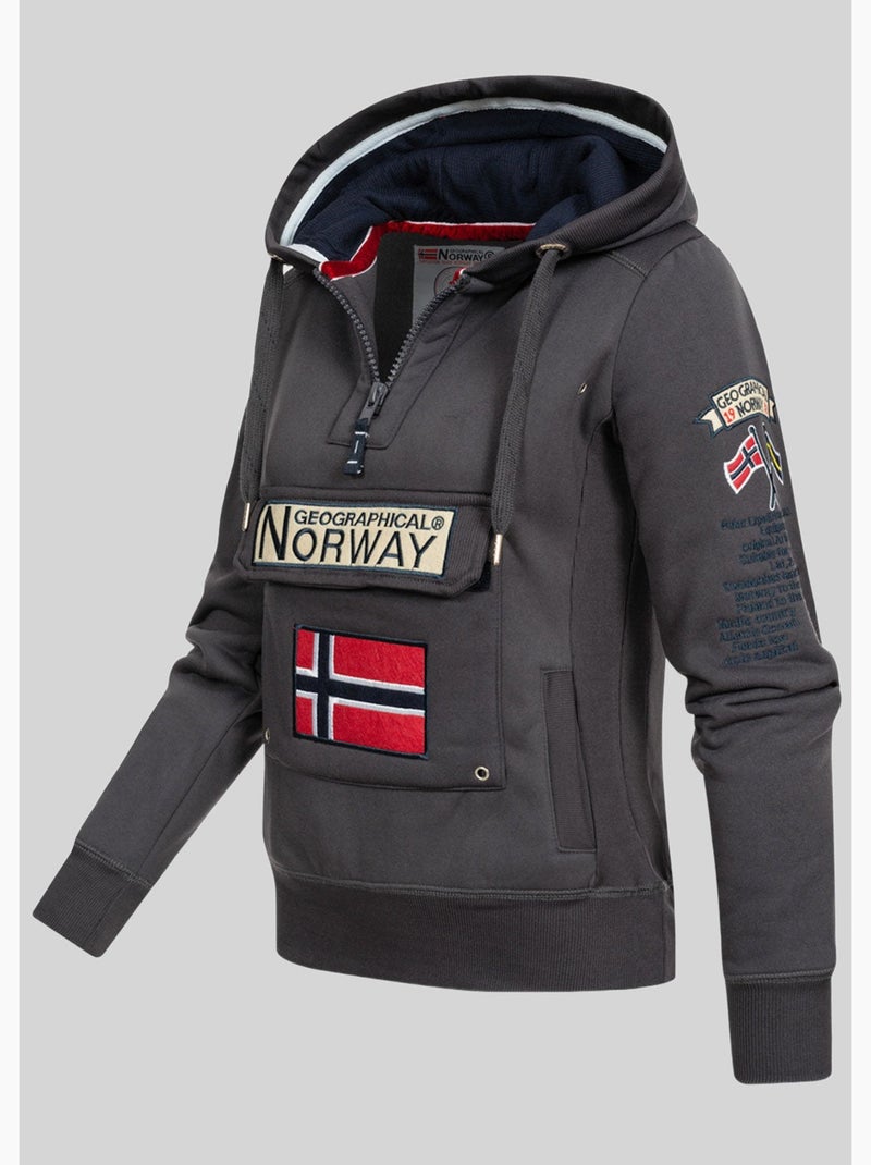 Felpa con cappuccio gymclass – geographical norway Grigio scuro - Kiabi