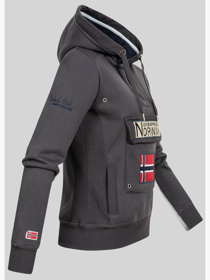 Felpa con cappuccio gymclass – geographical norway Grigio scuro - Kiabi