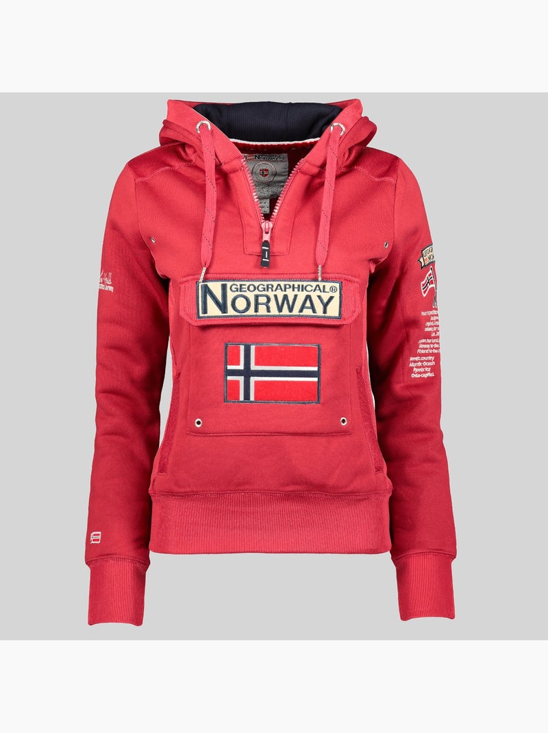 Felpa con cappuccio gymclass – geographical norway Rosso granata - Kiabi